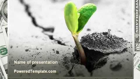 Sprout Of Money Tree PowerPoint Template by PoweredTemplate.com