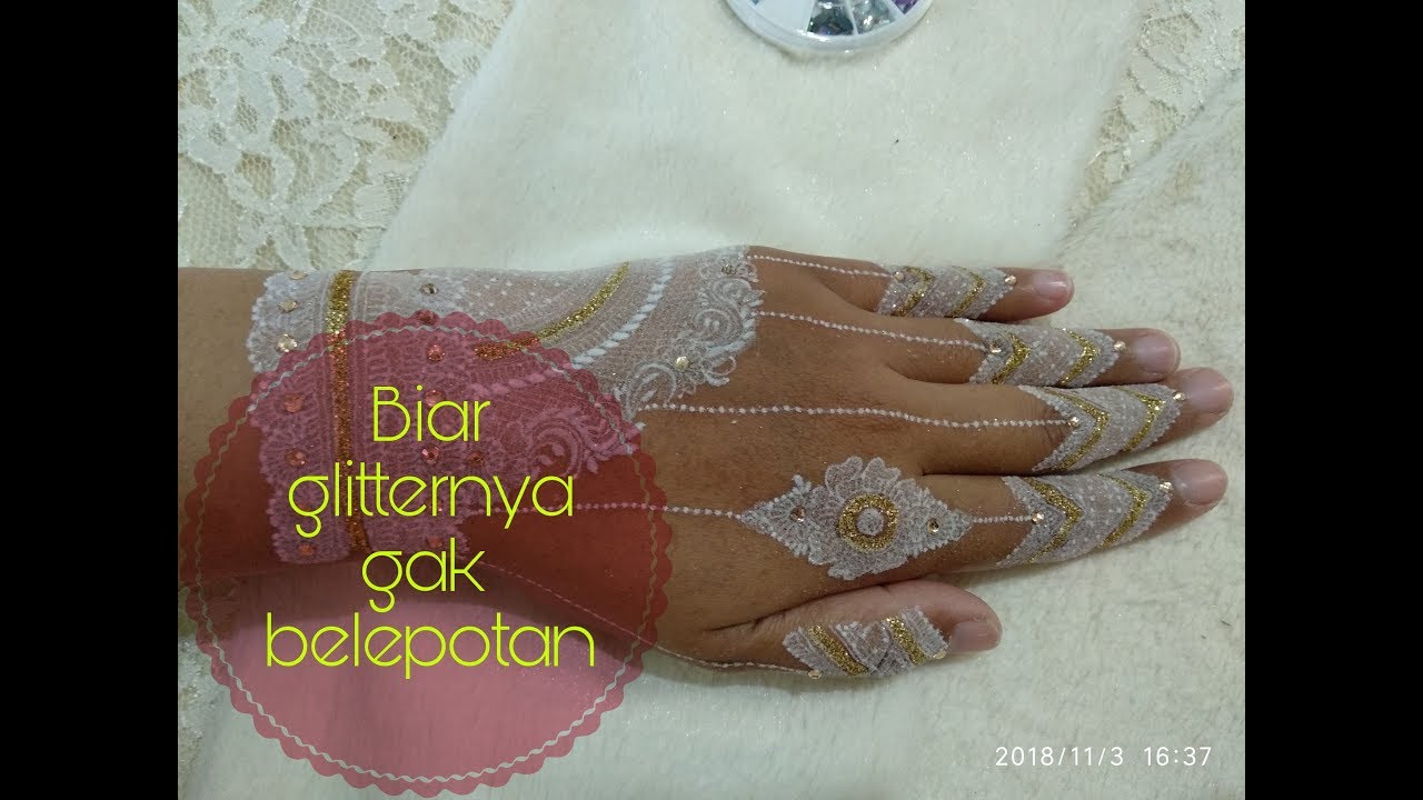 Tutorial White Henna Dengan Glitter Gold YouTube