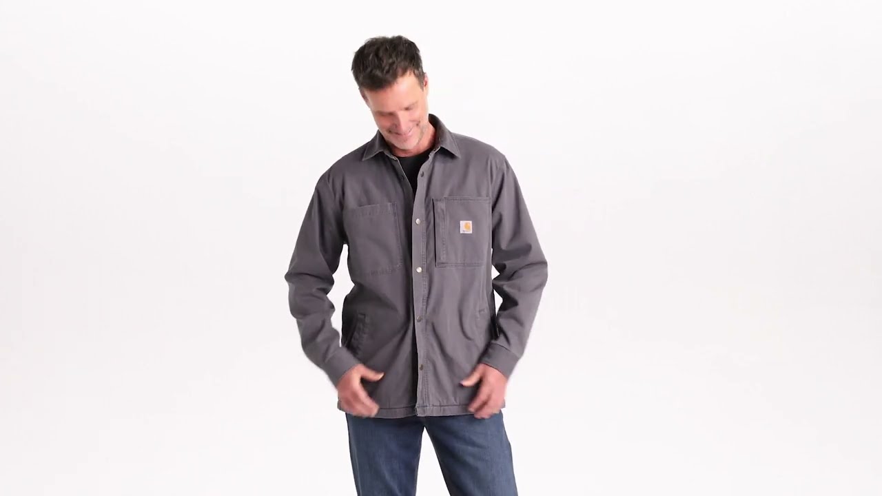 Carhartt Men's Rugged Flex Relaxed Fit Canvas Fleece-Lined Shirt