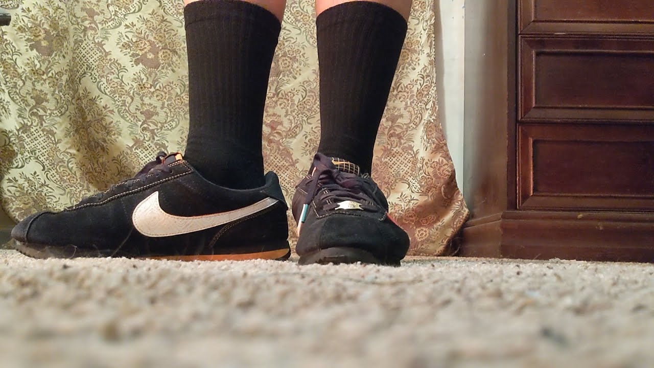 nike cortez day of the dead on feet - YouTube