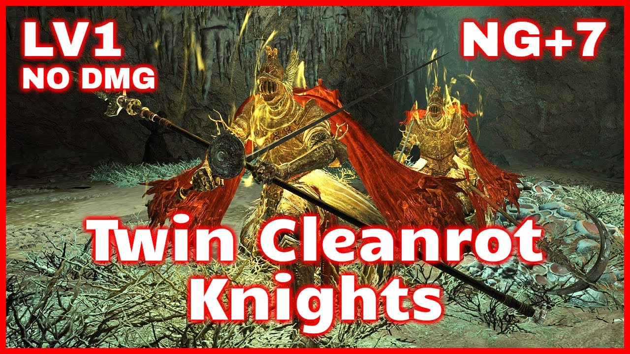 Elden Ring - Twin Cleanrot Knights [NG+7, Solo, No Damage] - YouTube