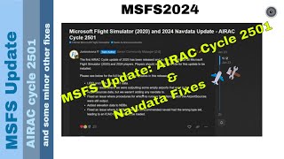 MSFS Update: AIRAC Cycle 2501 &amp; Navdata Fixes ✈️🛠️ | New Navigation Data &amp; Improvements!