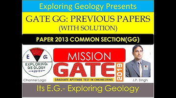 GATE GG Previous Papers{with Solution}|2013 Common Section for Geology & Geophysics