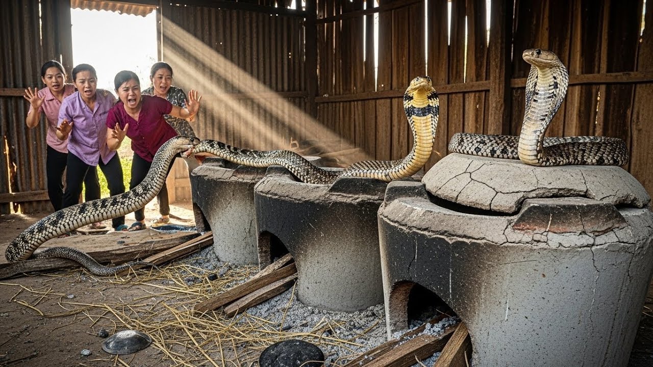 Cuộc gọi khẩn cấp : phát hiện loài rắn hổ mang chúa kịch độc ẩn nấp trong lò đốt củi của người dân 