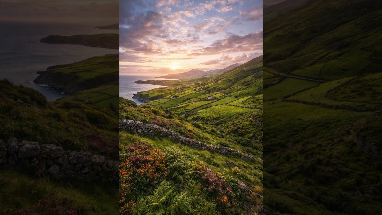 Ireland coastal sunset