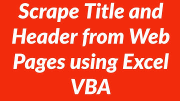 How to scrape title and header h1  from web pages using Excel VBA