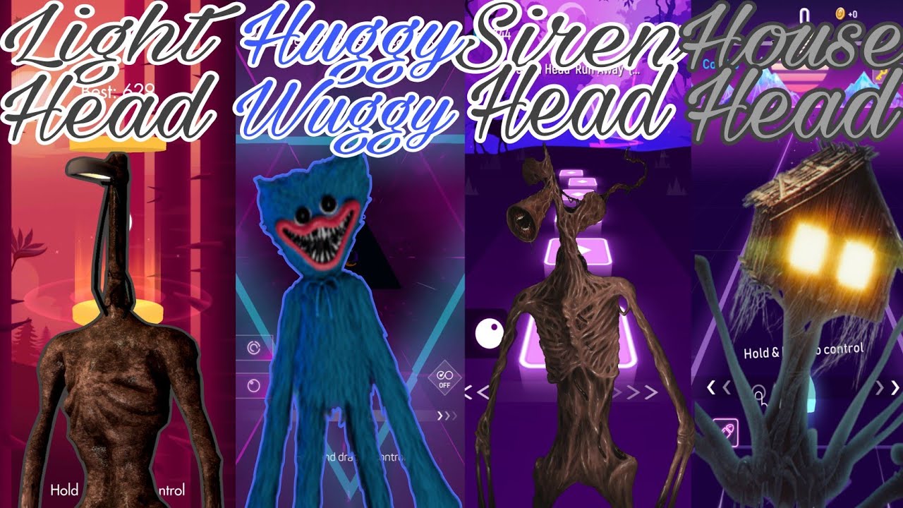 Light Head vs Huggy Wuggy vs Siren Head vs House Head Tiles Hop EDM