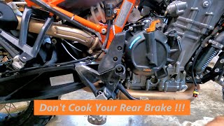 ADV Workshop - How to Properly Adjust KTM Rear MC Brake Pedal Free Play