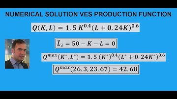 Numerical: Variable Elasticity of Substitution (VES) Production Function
