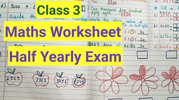 Class 3 maths half yearly exam Question Paper 2024-25 | Class 3 Exam Paper maths worksheet