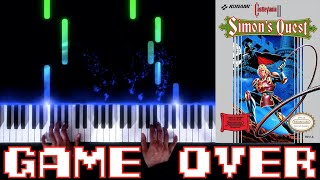 Castlevania II: Simons Quest (NES) - Game Over - Piano|Synthesia