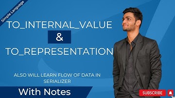 to_internal_value and to_representation method in serializer using Django Rest Framework