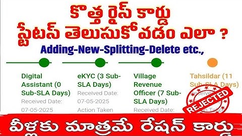 AP New rice card application except/Reject status/కొత్తగా అప్లై చేసిన రైస్ card ఎక్కడ పెండింగ్ 2025