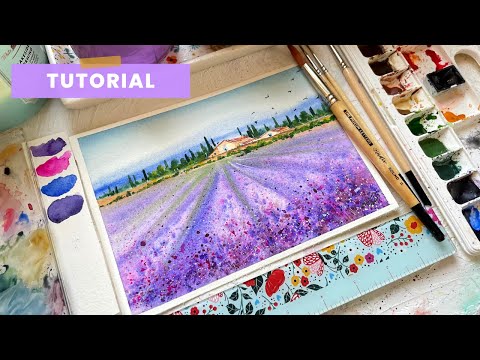 How to Paint a Lavender Field with Watercolors