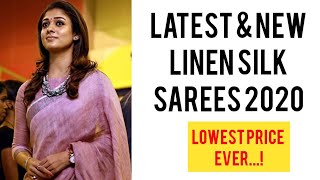 Latest Linen Silk Sarees 2020| Trendy Collections | Unbeatable Price...!!