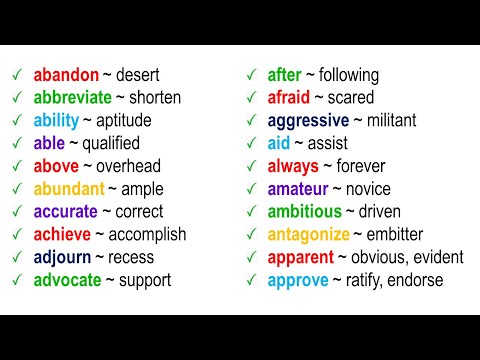 1000+ Synonyms Words List in English - Word Coach