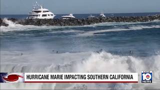 Hurricane Marie churns up massive waves in Southern California