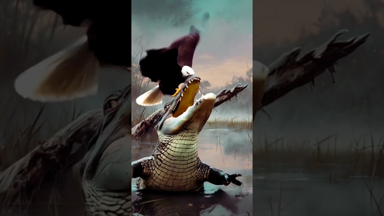 Eagle vs  Crocodile Air vs  Water Showdown 