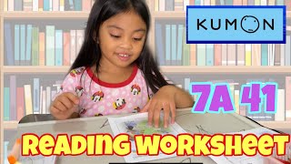 Day5: 7A 41 Actual Kumon Worksheet l Reading for beginners