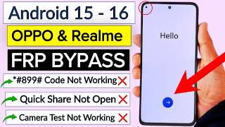 All OPPO | Realme FRP Bypass ✅ Code Not Working ❌ Android 16,15 New Update | Google Account Remove ✅