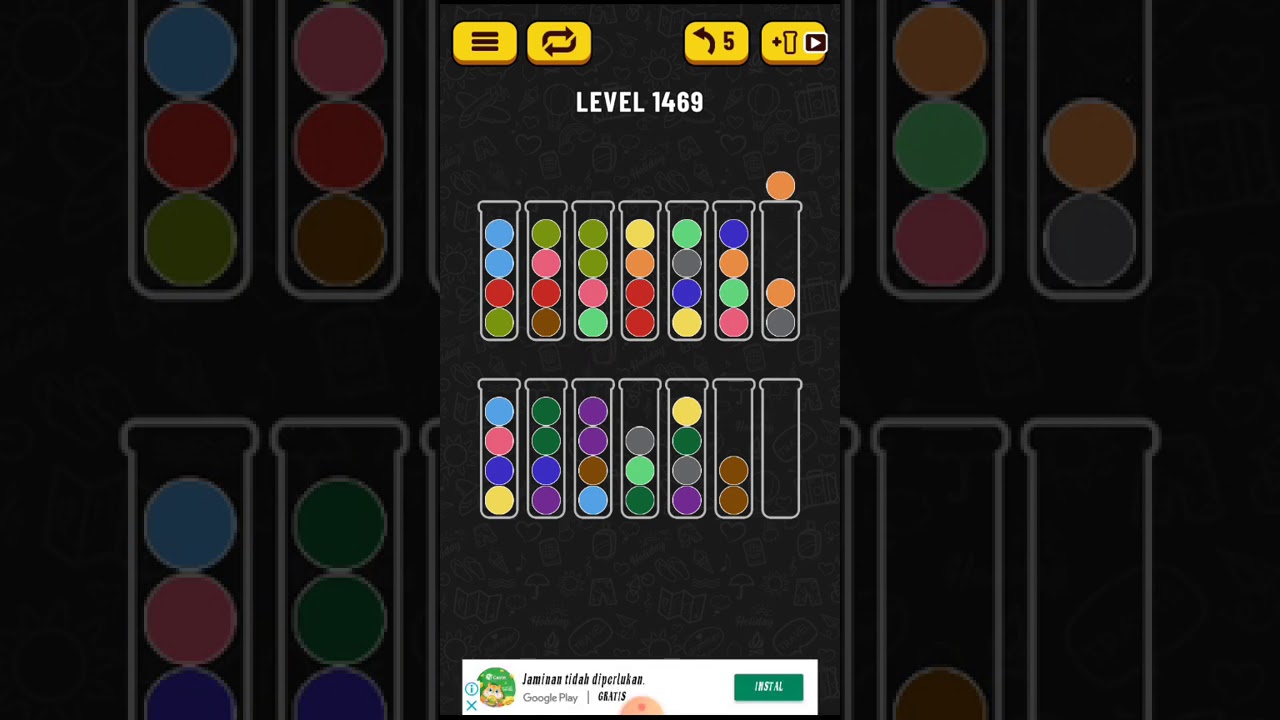 Ball sort puzzle level 1469 - YouTube