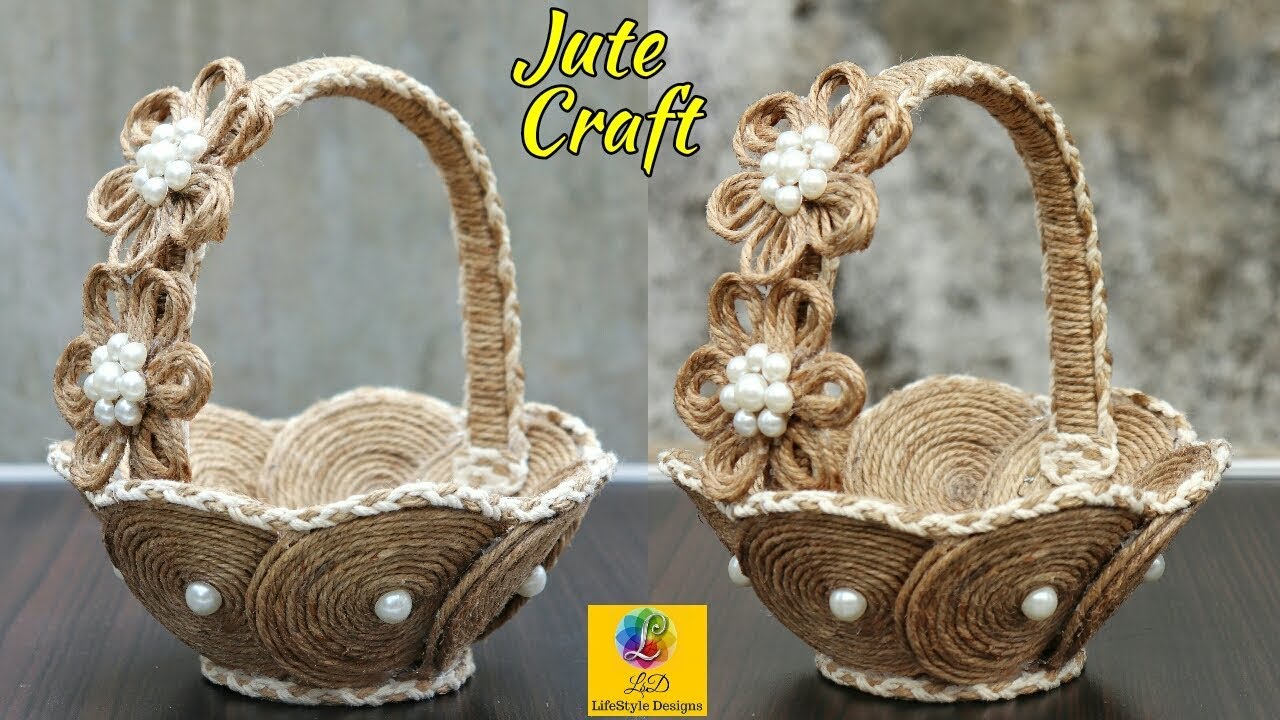 DIY Flower Basket with Jute Rope and Cardboard