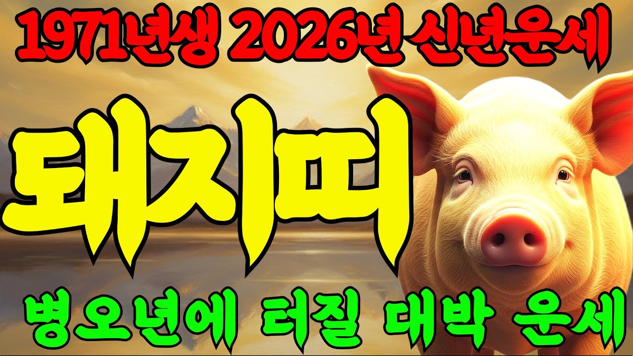 71년 돼지띠 2026년 큰일났다! 병오년에 찾아오는 돼지띠의 인생역전의 기회! 이번에 놓치면 평생 후회합니다! #신년운세#돼지띠 운세#신해생 돼지띠 신년운세