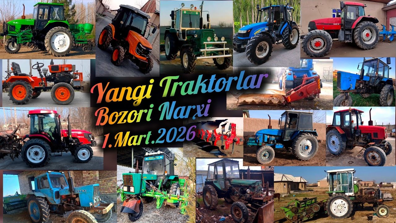 YANGI Traktorlar 1.Mart.2026 Mtz Jatka Ttz Ltz-60 T40 Yumz Mini Tractor New Holland Yoto-554 Chimgan