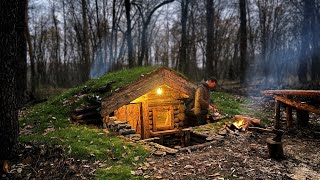 COZY DUGOUT for winter. I met a HARE in the forest, MICE made a mess in an underground house