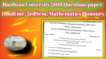 CC05, Questions paper of Burdwan University (mathematics,2018)