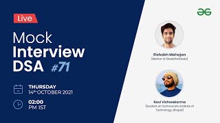 Live Mock Interview DSA Series #71