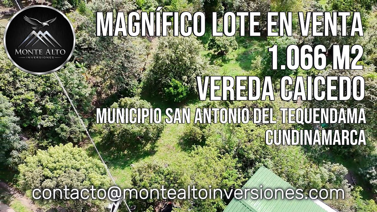 🏡 Oportunidad de inversión | Lote campestre 1.066 m² en San Antonio del Tequendama