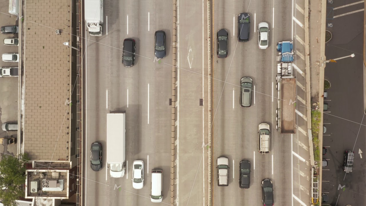 AERIAL Birds Eye View of Highway with busy car traffic on Grey day New York City YouTube
