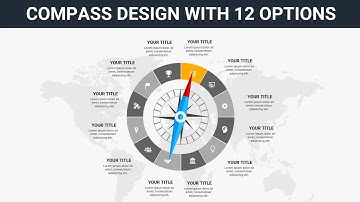 Animated Compass Design with 12 Options Slide in PowerPoint
