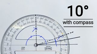 How to draw 10 degree with compass by RGBT Mathematics