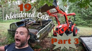 19 ABANDONED cars PART 3!! We pull the last of the cars out of the dirt! And a couple DONT WANNA GO!