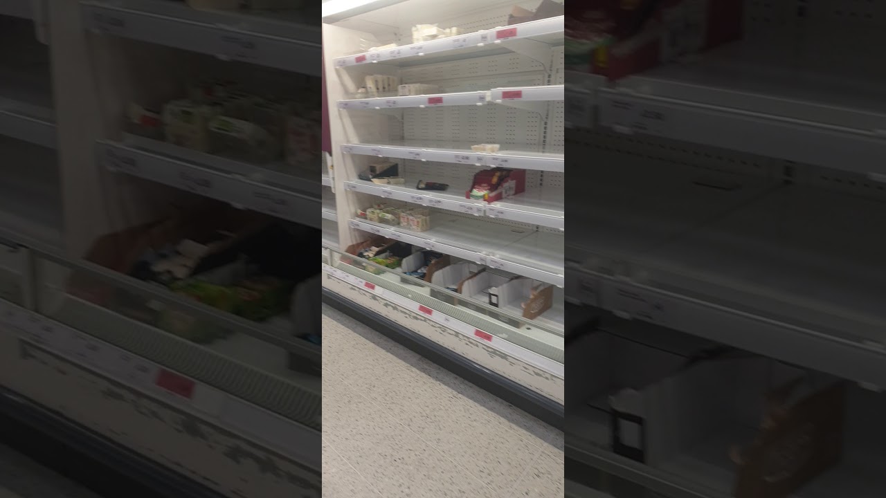 Sainsburys uk supermarket empty shelves