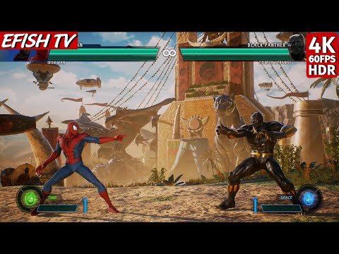 Spider-Man & Iron Man vs Black Panther & Doctor Strange (Hardest AI) - Marvel vs Capcom: Infinite