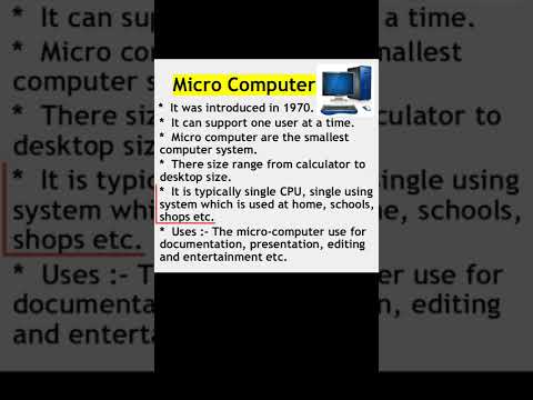 वीडियो: माइक्रो कंप्यूटर क्या है और उदाहरण ?