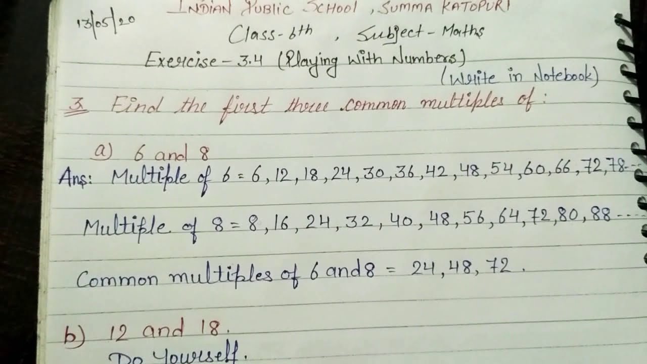 6th(Maths) NCERT, Ex-3.4 (Playing With Numbers) Q 3,4 - YouTube