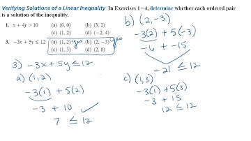 Checking ordered pairs as solutions to inequalities