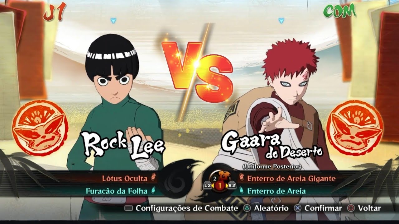 ROCK LEE vs GAARA DO DESERTO [Pt-Br] Naruto Shippuden: Ultimate Ninja