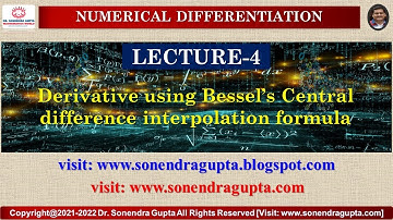 || Numerical Differentiation || Bessel