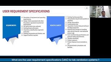 What are the user requirement specifications URS for lab ventilation systems?