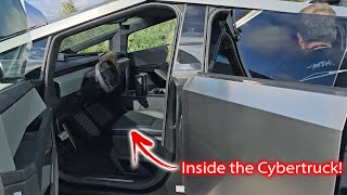 First Look Inside the Tesla Cybertruck! Walk around \& interior!