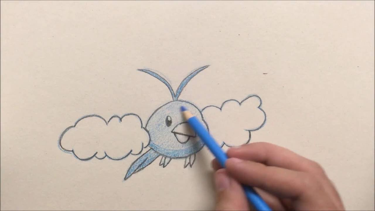 How To Draw Swablu Pokemon Step By Step Youtube