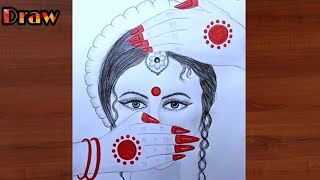 How to draw a traditional indian bride / pencil shading sketch of a beautiful woman