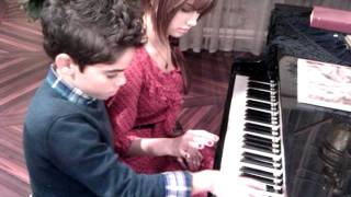 Debby Ryan gives Cameron a quick piano lesson