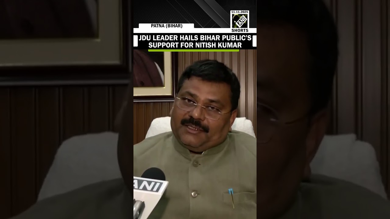 JDU leader Umesh Singh Kushwaha congratulates Nitish Kumar after Exit Poll results