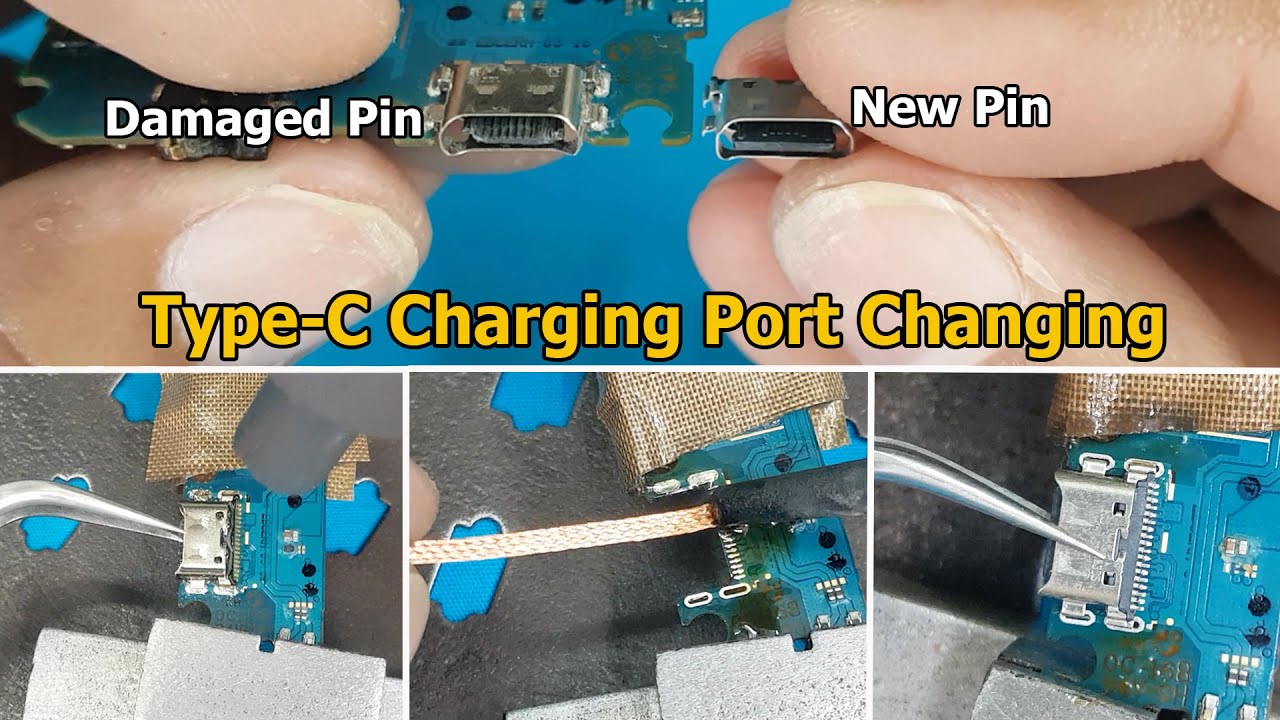 Damaged Samsung Type C charging port  Type C Charging Pin Replacement